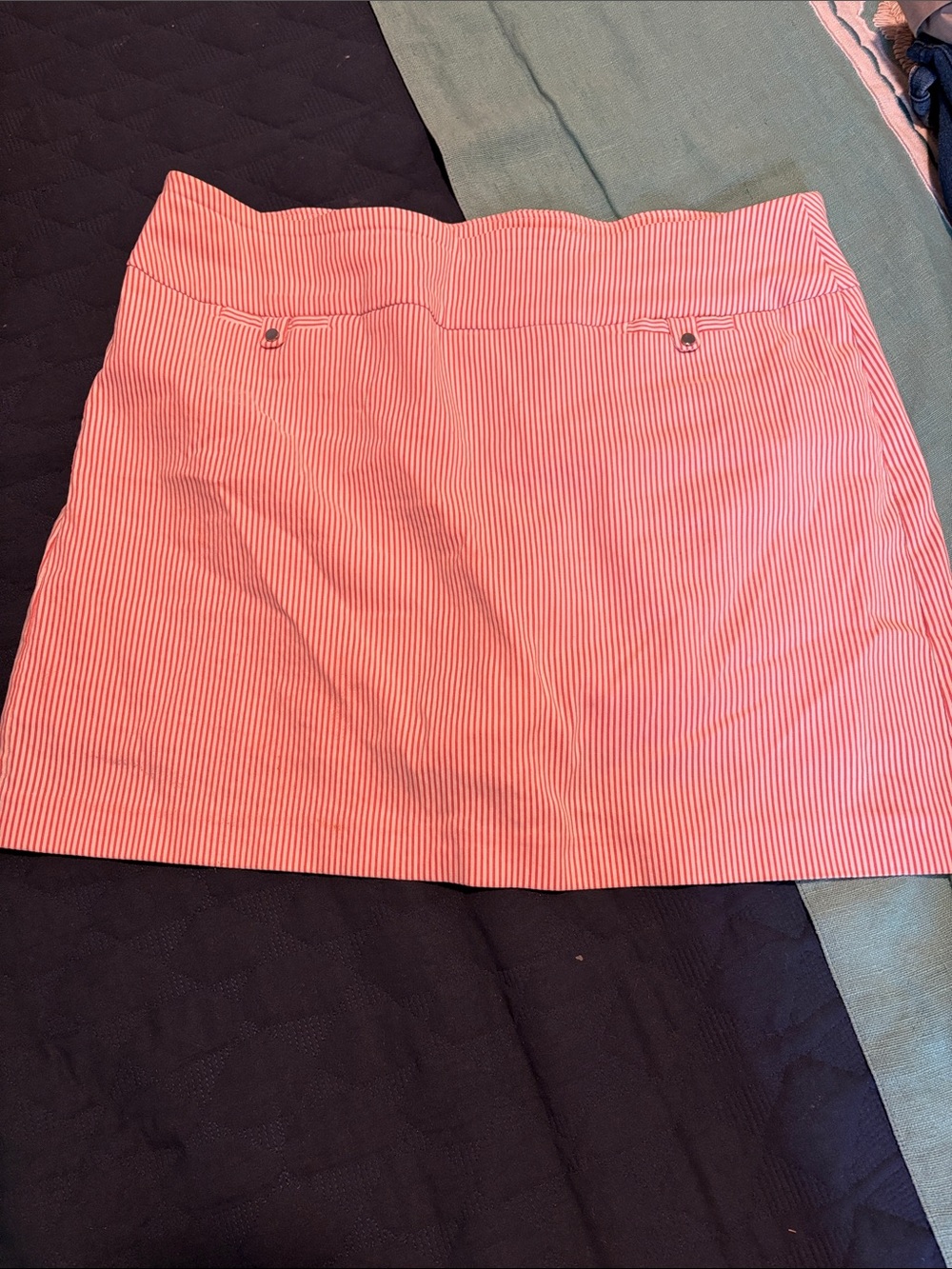 Pink Seersucker Mini Skort